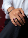 Natural Ruby Ring for Men – 925 Sterling Silver (Chandi)