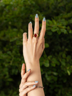 Best Seller – Aqeeq & Firoza Gold-Plated Ring for Women