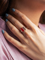Modern Aqeeq & Zircon Ring for Women