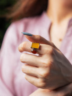 Dual Aqeeq Statement Ring for Women