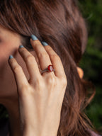 Modern Cut Aqeeq & Zircon Ring for Women