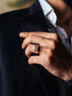 Muh-e-Najaf (Rutile Quartz) Men’s Ring – 925 Sterling Silver (Chandi)