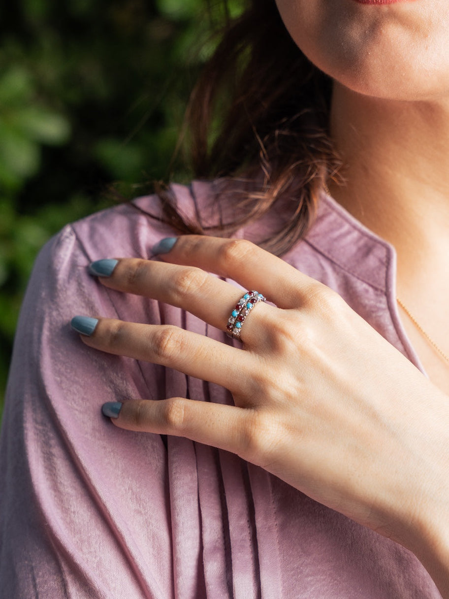 Minimal Triple-Stone Everyday Ring for Women