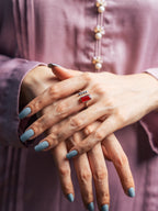 Modern Aqeeq & Zircon Ring for Women