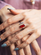 Modern Aqeeq & Zircon Ring for Women