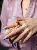 Dual Aqeeq Statement Ring for Women