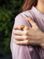Dual Aqeeq Statement Ring for Women