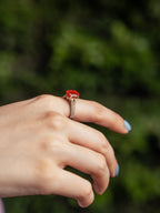 Modern Cut Aqeeq & Zircon Ring for Women